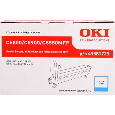 OKI C5800 - Tambour authentique 43381723 - Cyan