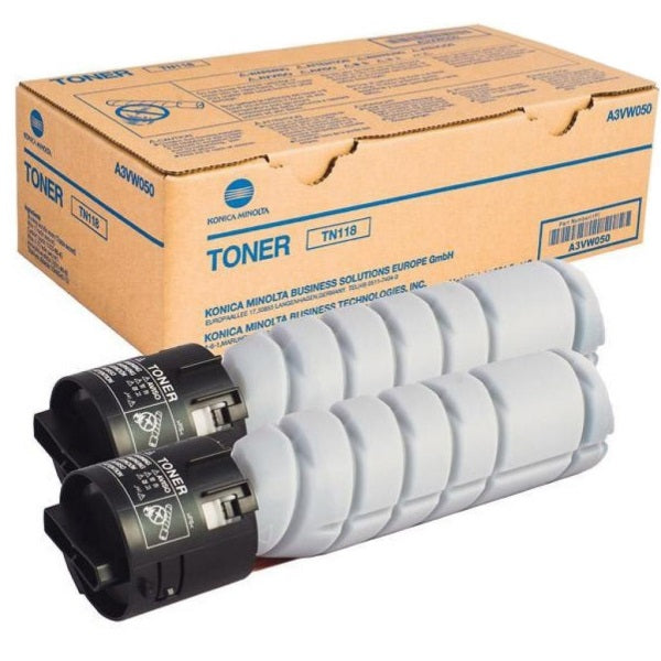 Minolta 118 - Pack x 2 Toner authentique A3VW050, TN118 - Black