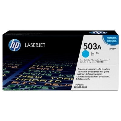 Hp 503A - Toner authentique Q7581A - Cyan