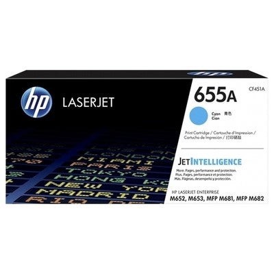 Hp 655A - Toner authentique CF451A, 655A - Cyan