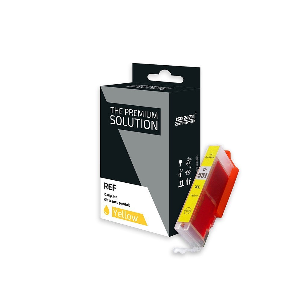 Canon C551XLY Cartouche compatible avec CLI551YXL, 6446B001 - Jaune