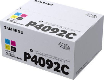 Pack x 4 Toner authentique Samsung CLTP4092CELS, SU392A - Noir Cyan Magenta Jaune