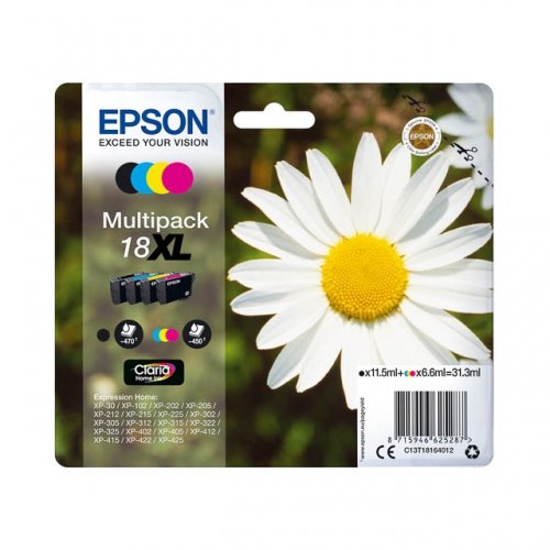 Epson E1816 Pack x 4 original C13T18164012 - Noir Cyan Magenta Jaune