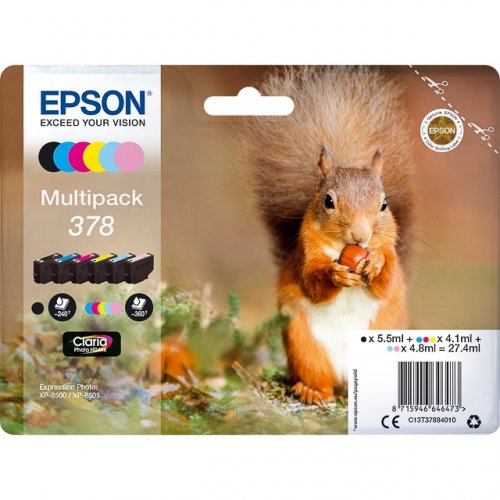 Epson KT3788 Pack x 6 original C13T37884010 - Noir Cyan Magenta Jaune