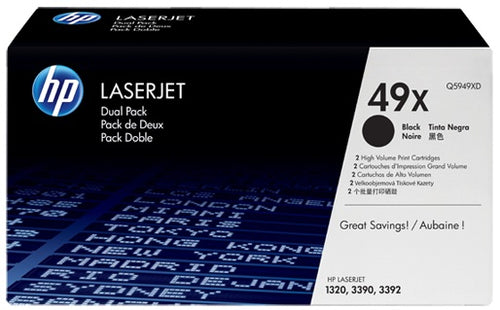 Pack x 2 Toner authentique Hp Q5949XD, 59X - noir