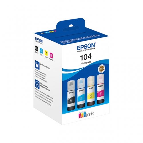 Epson 104 - Pack x 4 jet d'encre authentique C13T00P640 - Black Cyan Magenta Yellow