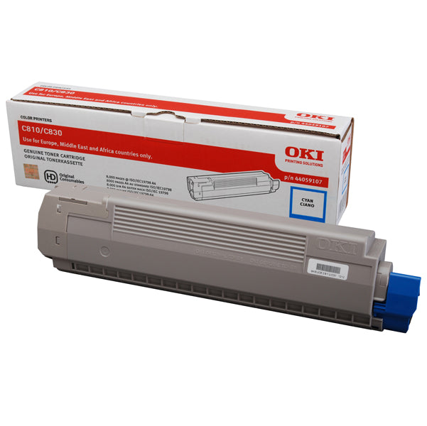 OKI C810 - Toner authentique 44059107 - Cyan