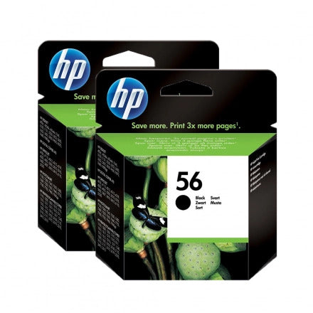 hp H56 Pack x 2 original C6656AE, C9502AE - Noir