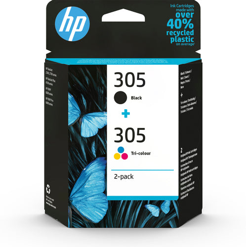 Hp 305 - Pack x2 jet d'encre authentique 6ZD17AE  - Black + Tricolor