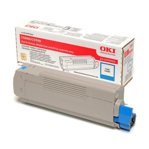 OKI C5800 - Toner authentique 43324423 - Cyan