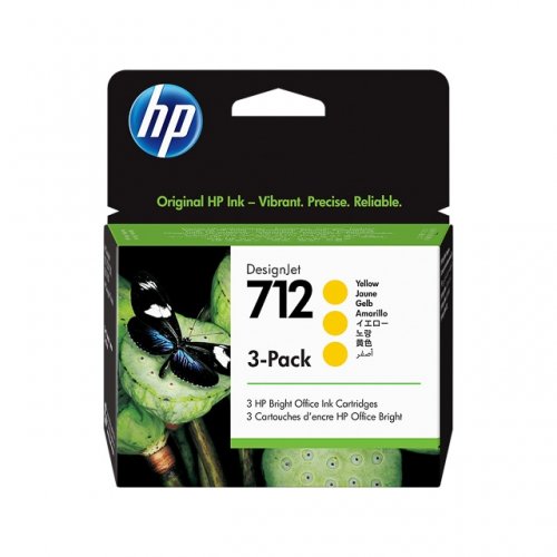 hp U712Y Pack x 3 original 3ED79A, 712 - Jaune