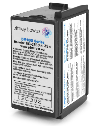 Pitney Bowes PB793 Cartouche originale 793-5BI - Bleu Postal