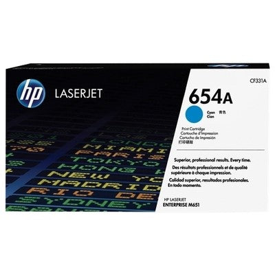 Hp 654A - Toner authentique CF331A, 654A - Cyan