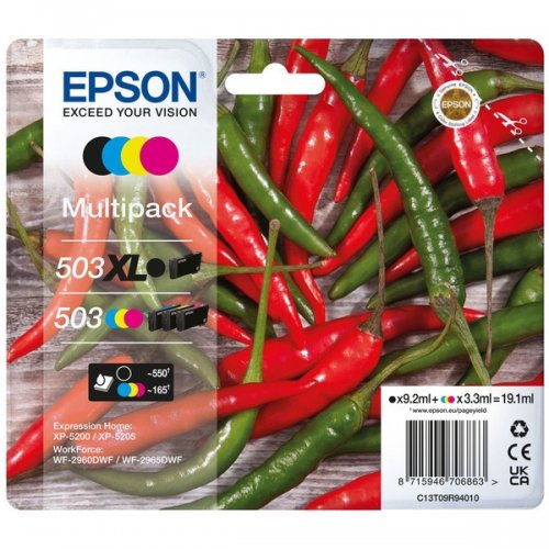 Epson 503XL - Pack x 4 original C13T09R94010, 503XL503 - Black Cyan Magenta Yellow